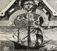 Golden Hind   by Theodor de Bry, 1595