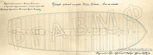 Чертеж брига Агамемнон. РГАВМФ ф.1, оп.1, д.2656 Чертеж брига Агамемнон. РГАВМФ ф.1, оп.1, д.2656